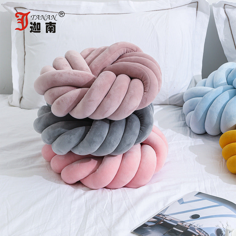 Floraノットクッション™|北欧風 ロープ編み 花型ラウンドクッション