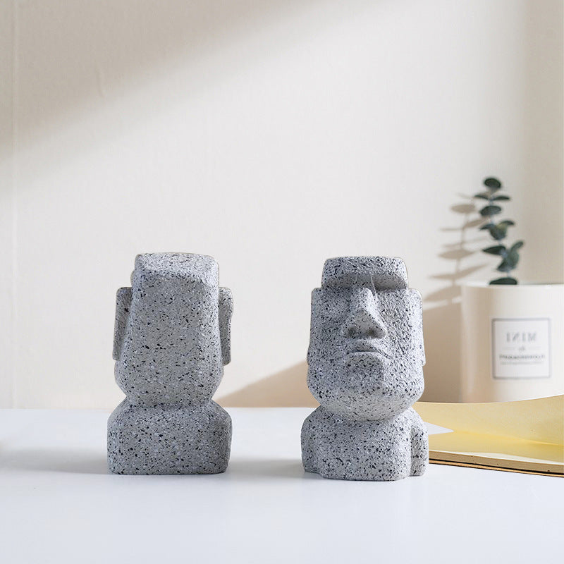 StoneFace™|ユニーク眼鏡スタンド モアイ風オブジェ