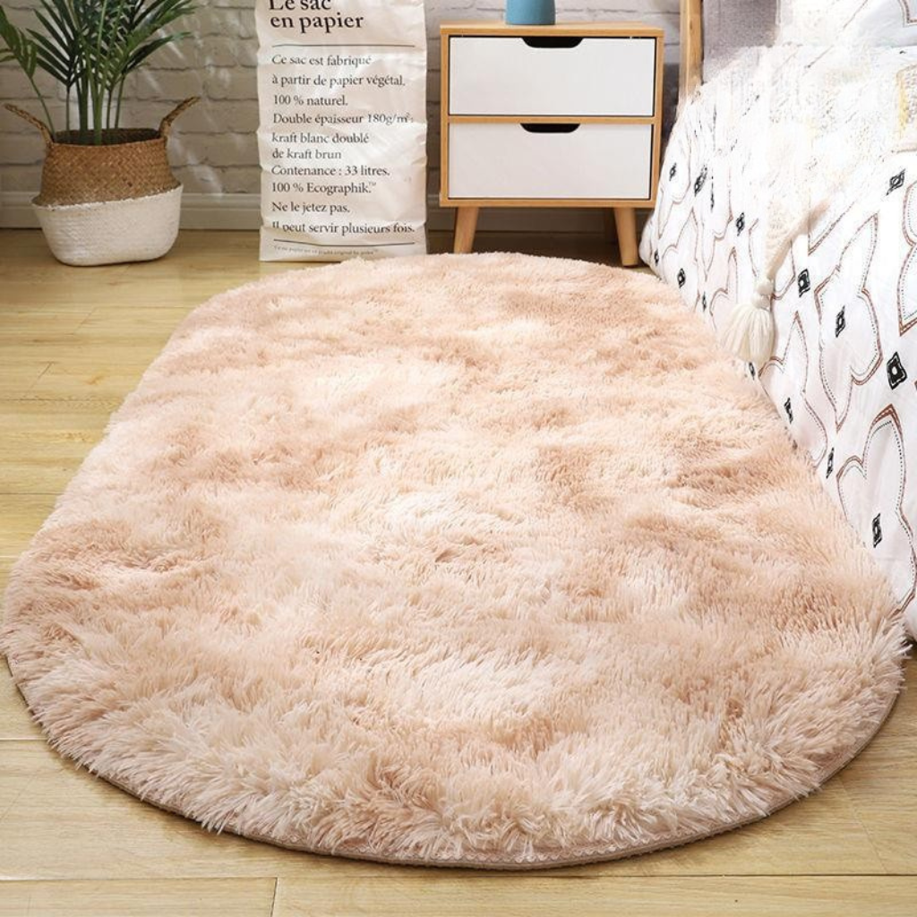 SoftNest Rug™|楕円形シルクウール調カーペット