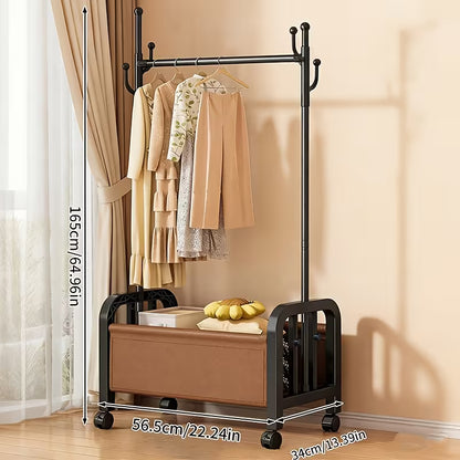 CoatRack™｜スリム収納ハンガーラック（バスケット付き）