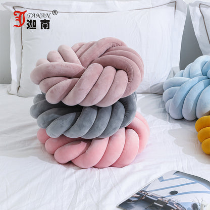 Floraノットクッション™｜北欧風 ロープ編み 花型ラウンドクッション