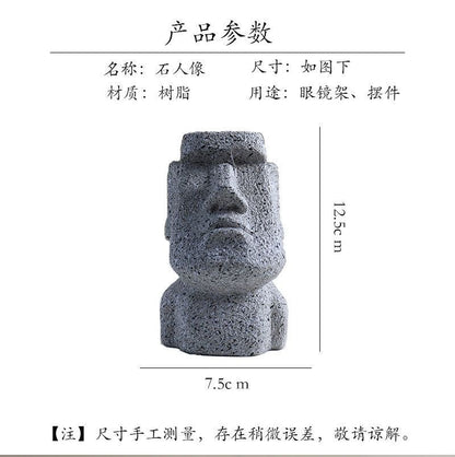 StoneFace™｜ユニーク眼鏡スタンド モアイ風オブジェ