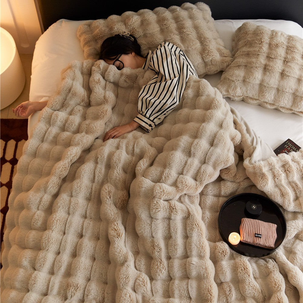 CozyTuscany™｜ダブルフェイス泡ベルベットブランケット – SELINAE