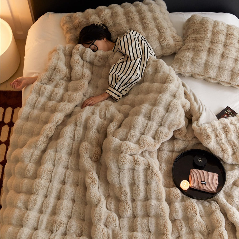 CozyTuscany™｜ダブルフェイス泡ベルベットブランケット – SELINAE