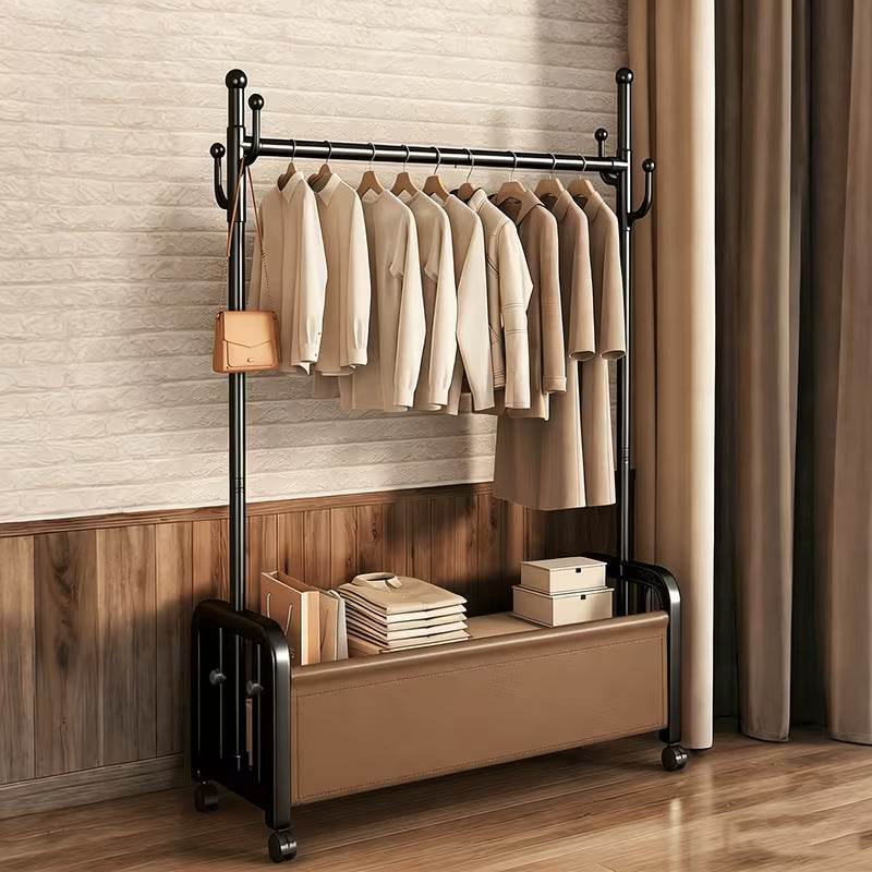 CoatRack™｜スリム収納ハンガーラック（バスケット付き）