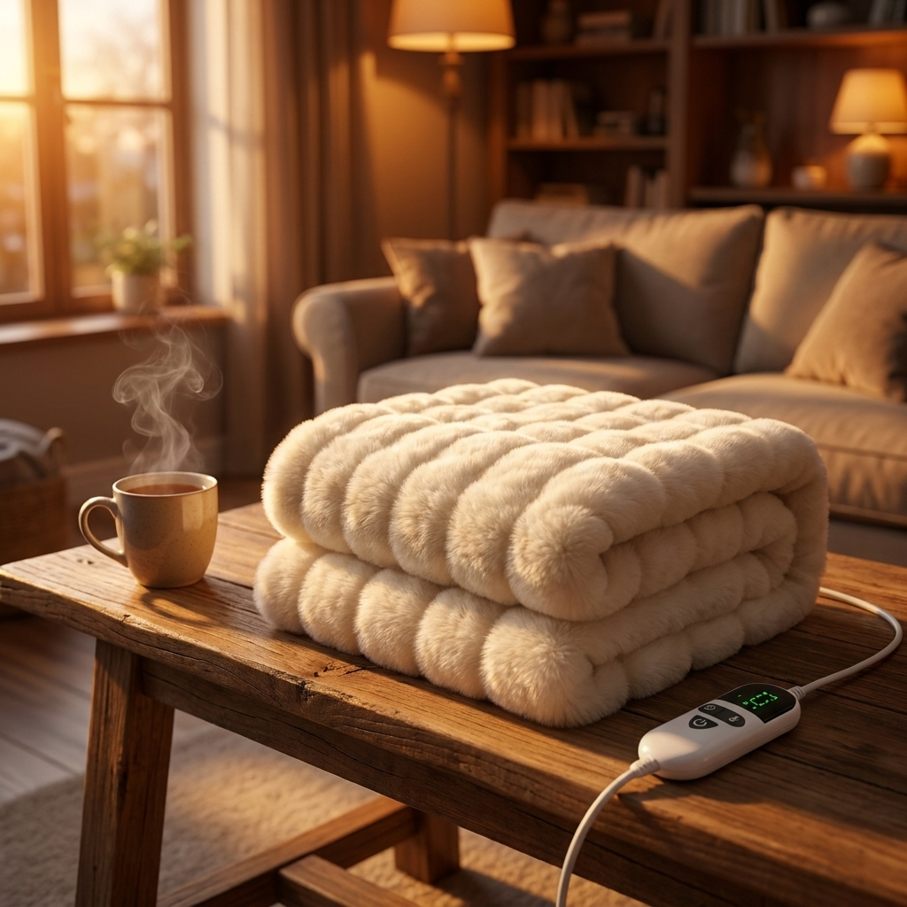 Thermalux™ ｜ラビットファー×フランネル 吸湿発熱ブランケット