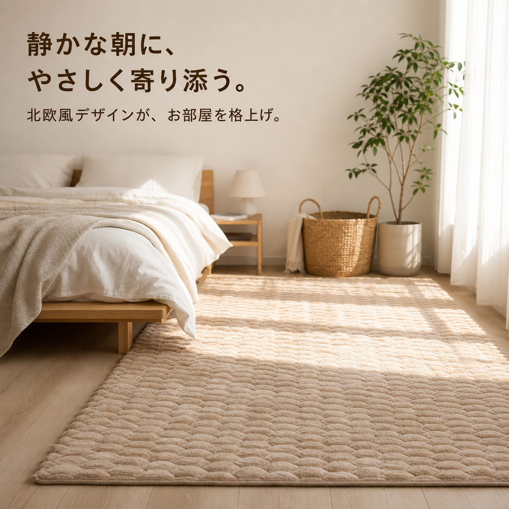 CloudWave™｜フランネル波型ラグマット —