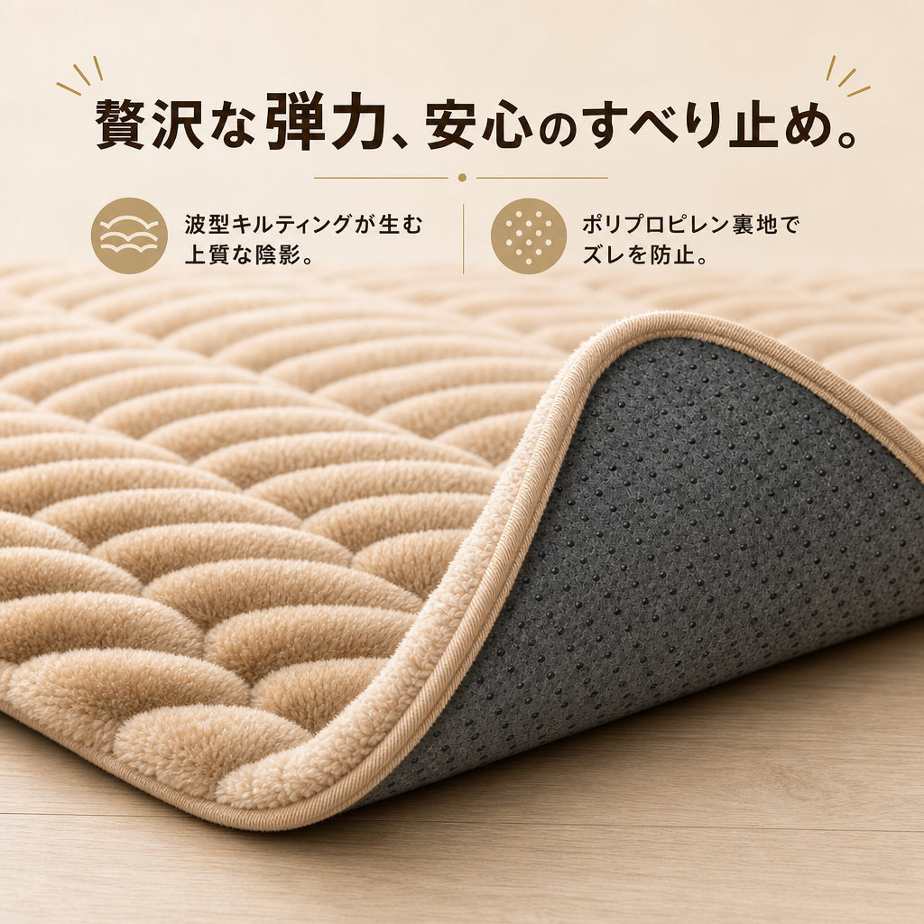CloudWave™｜フランネル波型ラグマット —